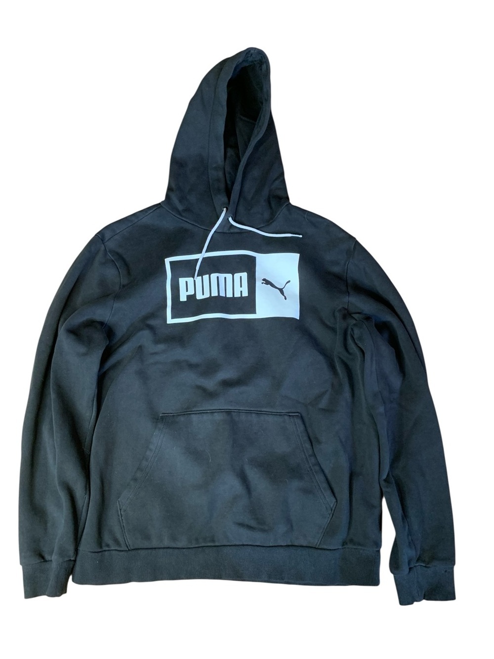 Puma Black Men's Pullover Hoodie with Gray Logo Tag